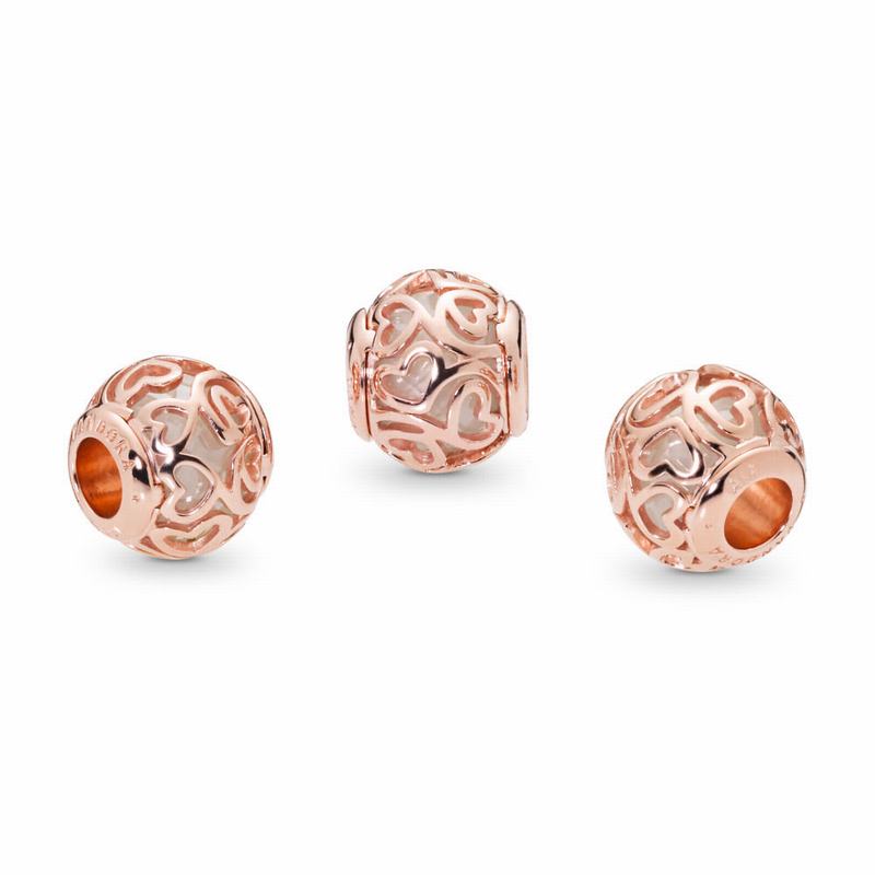 Pandora Rose™ Hearts Filigree Charm - Pandora Rose/Cubic Zirconia - Canada | RZ3121GC